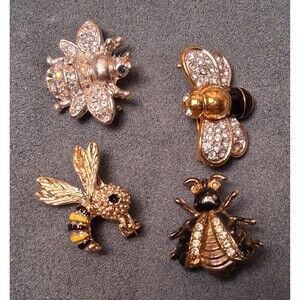 Vintage Bee Fly Brooch Bundle (4) Gerrys Yellow Jacket